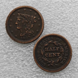 1847 Braided Hair Half Cent  Copy Coin commemorative coins