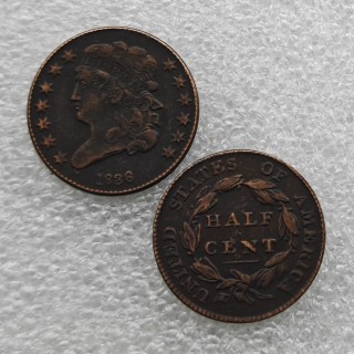 1836 Classic Head Half Cent Copy Coin commemorative coins