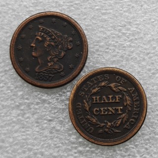 1857 Braided Hair Half Cent  Copy Coin commemorative coins