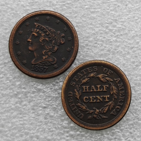 1857 Braided Hair Half Cent  Copy Coin commemorative coins