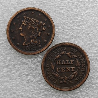 1852 Braided Hair Half Cent  Copy Coin commemorative coins