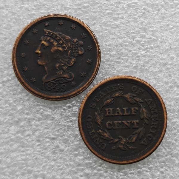 1849 Braided Hair Half Cent  Copy Coin commemorative coins