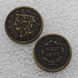 1851 Braided Hair Half Cent  Copy Coin commemorative coins