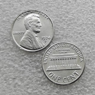 USA 1974-S,D Aluminum Lincoln Wheat Cent Penny COPY  commemorative coins