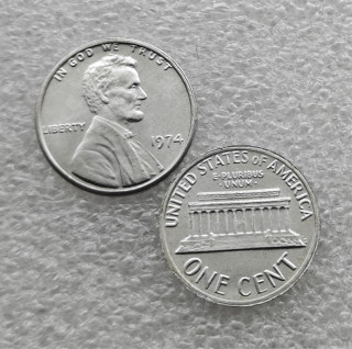 REPLICA 1974 Aluminum Wheat Cent Penny