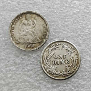 1865 United States Seated Liberty Dime Copy Coins