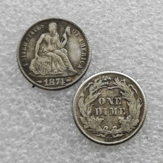 1874-CC Seated Double arrow Liberty Dime Copy Commemorative Coins