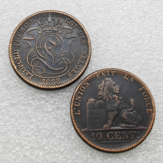 1833 BELGIUM 10 CENTIMES COPY FREE SHIPPING