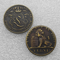 1835 BELGIUM 5 CENTIMES COPY FREE SHIPPING