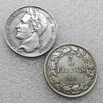 1835 Belgium 5 Francs  Coin COPY FREE SHIPPING