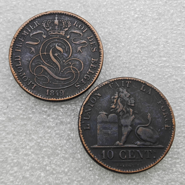 1849 BELGIUM 10 CENTIMES COPY FREE SHIPPING