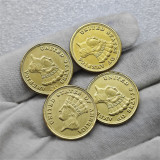 1854,1870,1875,1876 United States 3 Dollars  Indian Princess Head  Commemorative Coins
