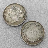 1886-1901 Straits Settlements Queen Victoria 50 Cent  COPY commemorative coins-replica coins medal coins collectibles