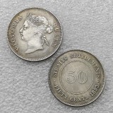 1886-1901 Straits Settlements Queen Victoria 50 Cent  COPY commemorative coins-replica coins medal coins collectibles
