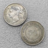 1886-1901 Straits Settlements Queen Victoria 50 Cent  COPY commemorative coins-replica coins medal coins collectibles