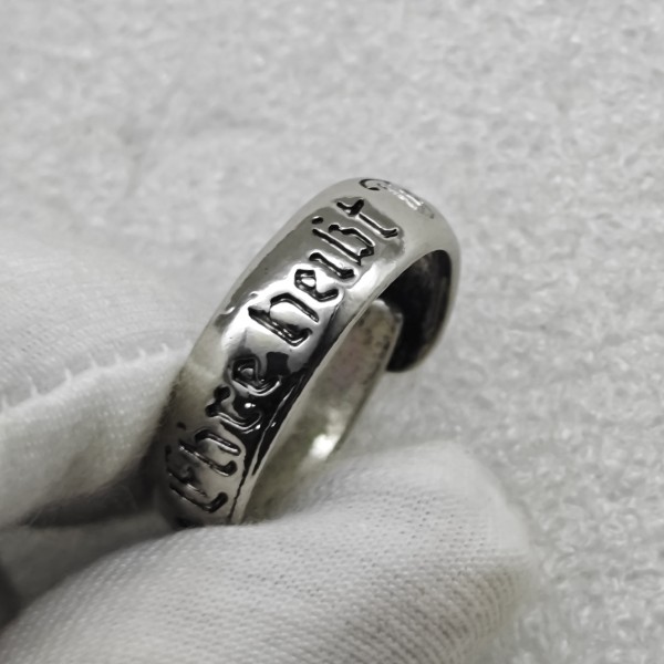 German  In Treue Fest  Open Adjustable Ring Vintage Engraved Band Ring for Collection Gift