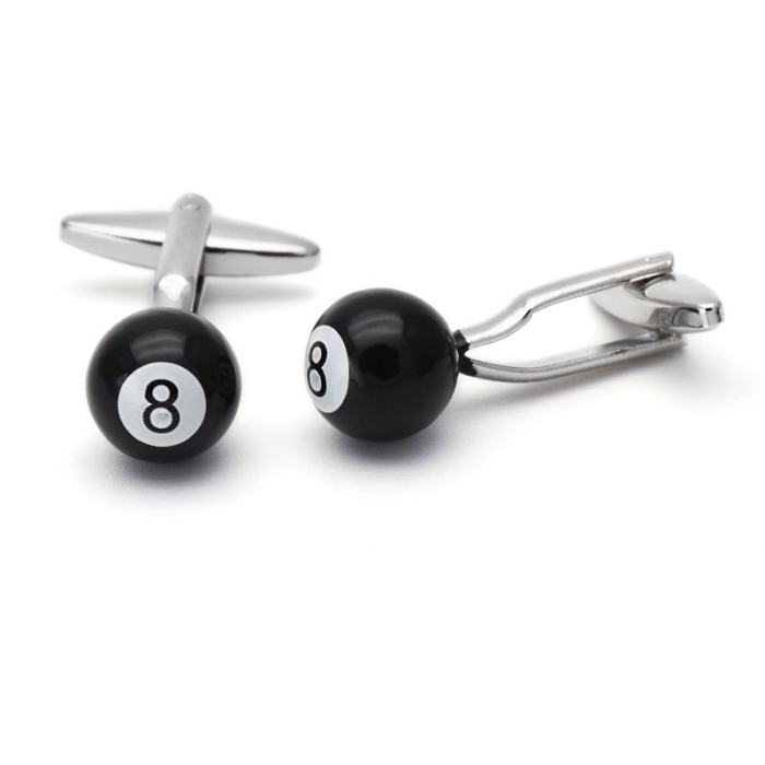 Black 8 Cufflinks Billiards Magic 8 Ball Cufflinks for Men Best Gift Idea for Dad