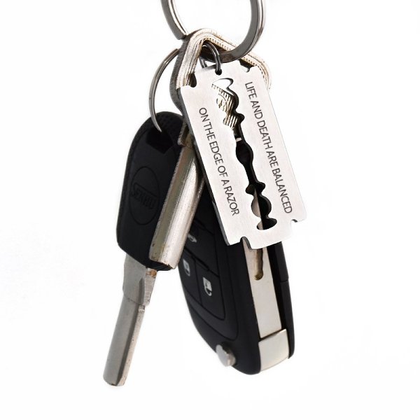 Life And Death Razor Keychain