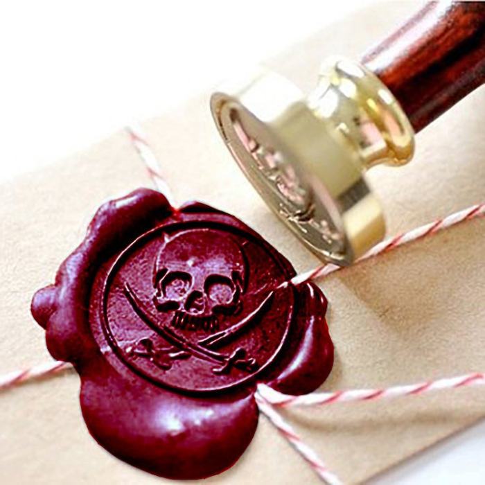 Pirate Skull & Swords Wax Seal Kit Personalised Sealing Stamp