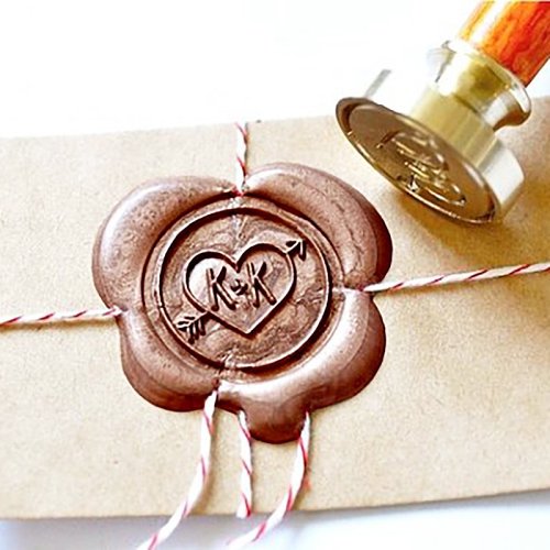 Make My Own Wax Seal Stamp Heart with Arrow 2 Initial Wax Seal Stamp