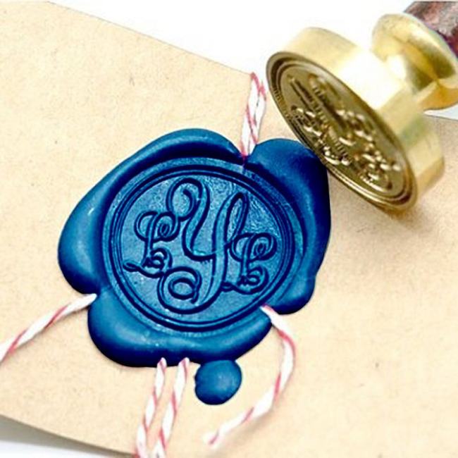 Floral Monogram Wax Seal Stamp Kit Personalized Wax Seal Stamp Gift Set