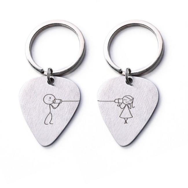 Phoning Couple Keychain Gifts for Couple I Love You Keychain