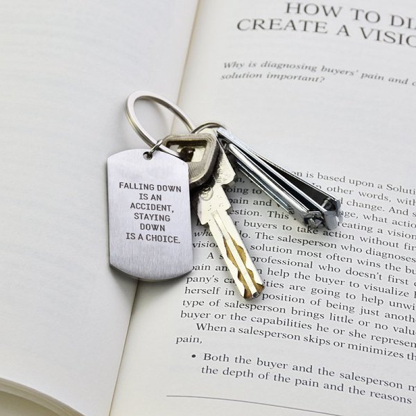 Falling Down Is an Accident Keychain