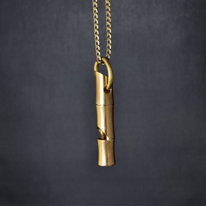 Personalized Bamboo whistle Necklace