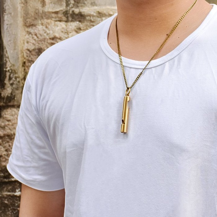 Bress Whistle Opener Necklace