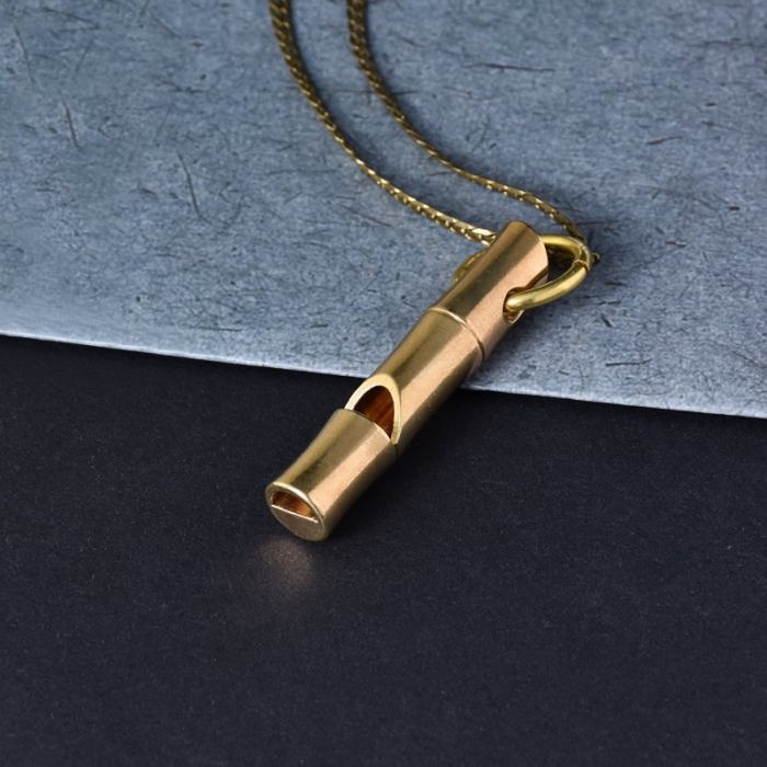 Personalized Bamboo whistle Necklace
