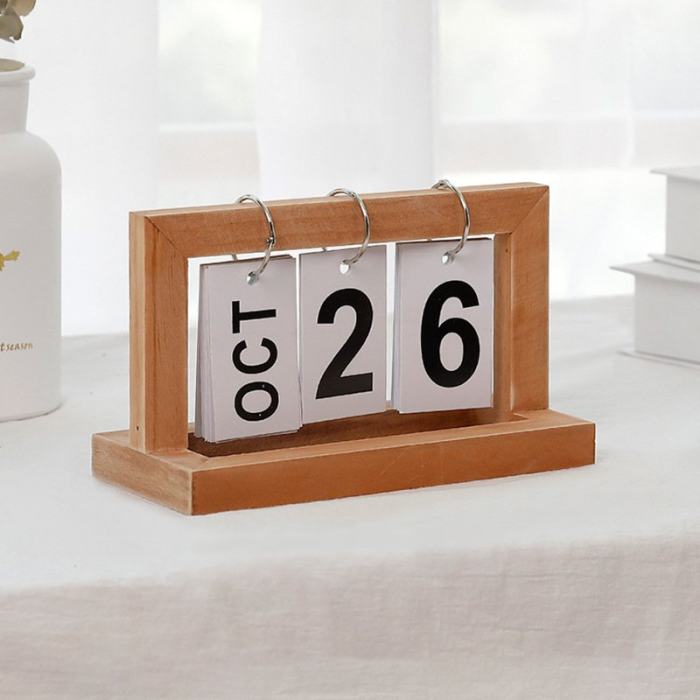 Desktop Wooden Flip Calendar
