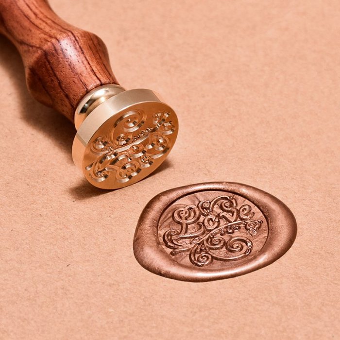 Floral Love Wax Seal Stamp Set Custom Wax Envelope Seal : VEASOON