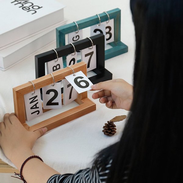 Desktop Wooden Flip Calendar