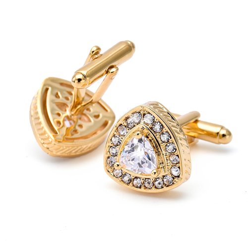 Luxury Gold Rhinestone Cufflinks