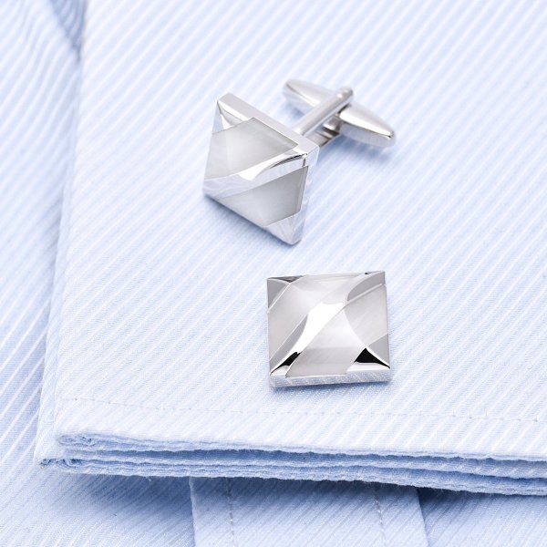 White Agate Cufflinks