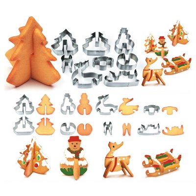 3D Christmas Cookie Cutter Set