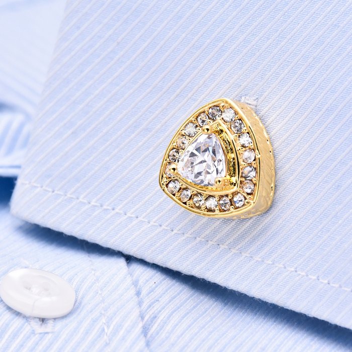 Luxury Gold Rhinestone Cufflinks