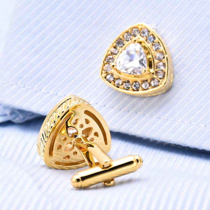 Luxury Gold Rhinestone Cufflinks