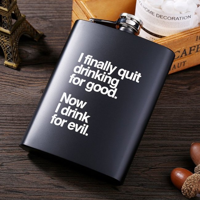 I Finally Quit Drinking For Good Now I Drink For Evil Flask Kit