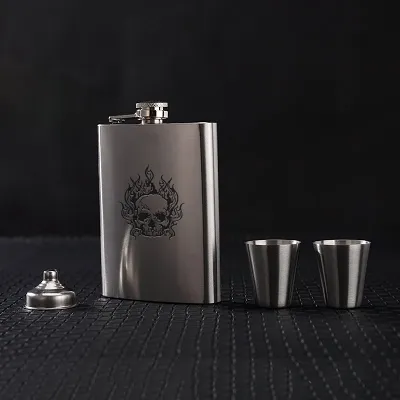 Skull Flask Custom Flask Personalized Hip Flask Halloween Gift