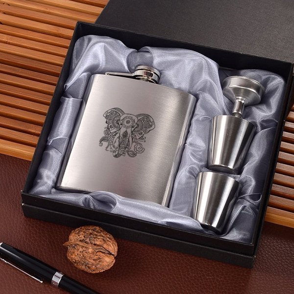 Personalized Chevron Monogram Flask