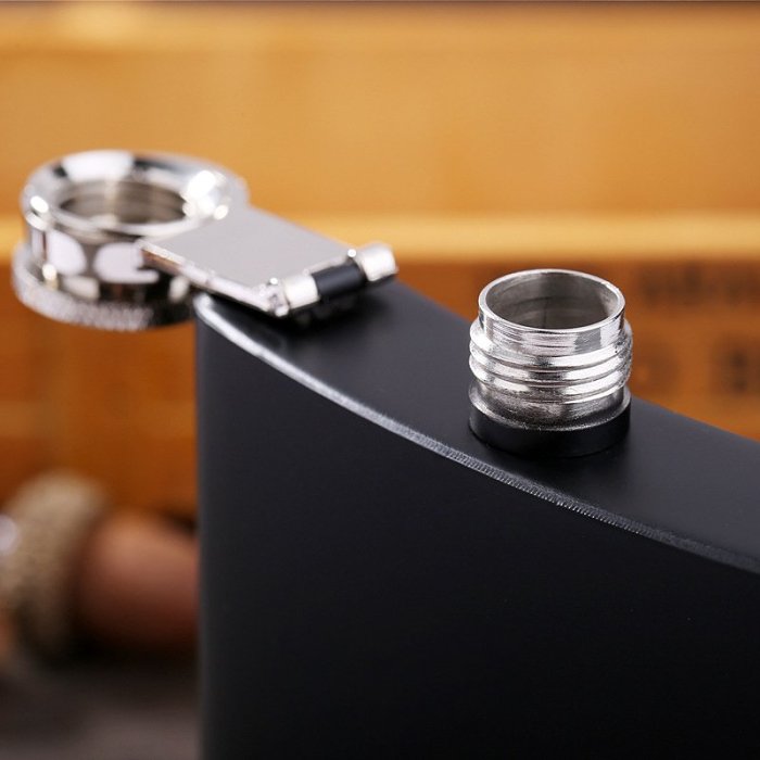 Personalized Black Flask Set