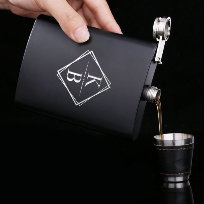 Personalized Square Monogram Flask
