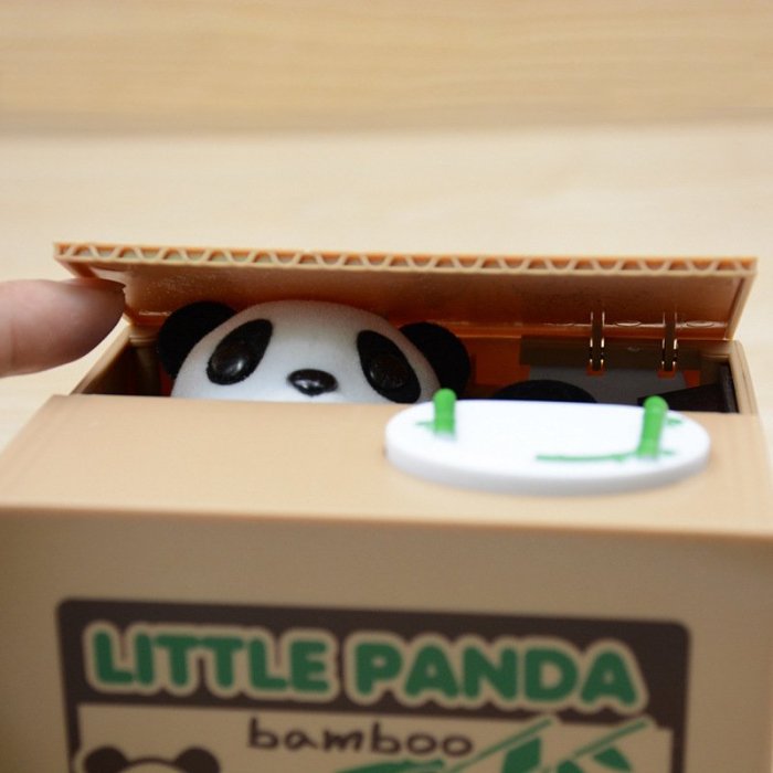 Panda Thief Coin Bank Gift for Children Kids