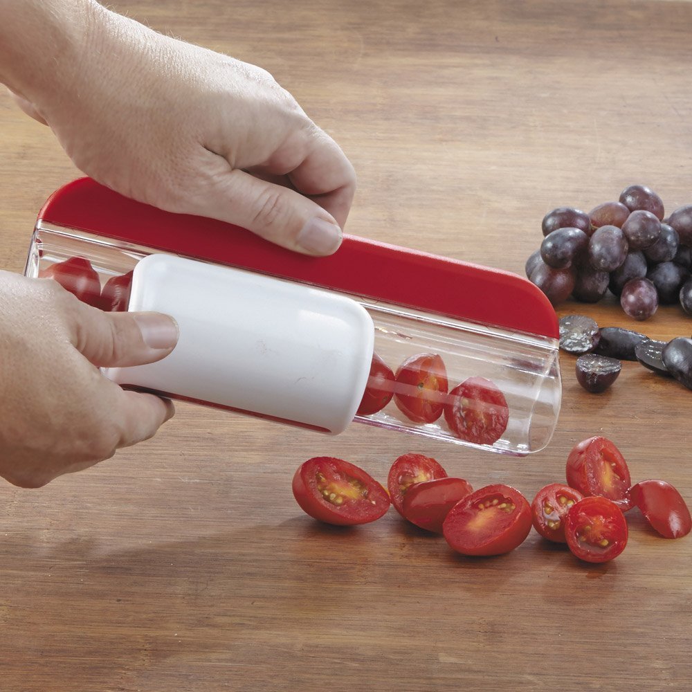 Zip Slicer Cherry Tomatoes & Grapes Slicer, Red or Green, *FAST