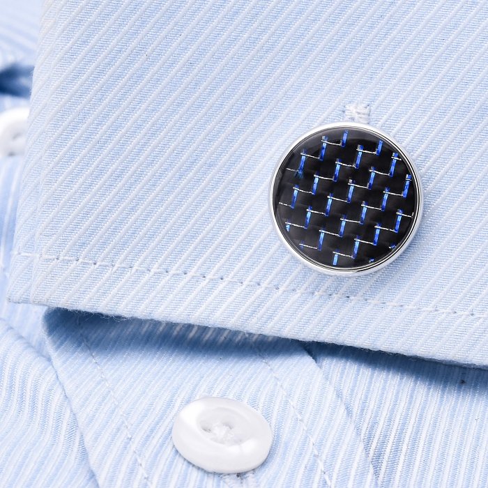 Genuine Carbon Fibre Cufflinks and Tie Clip Ket