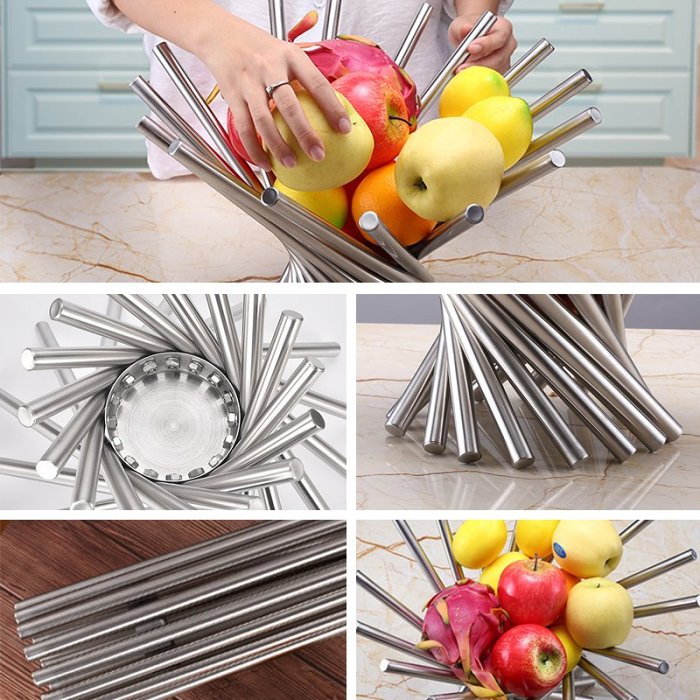 Modern Sculpture Stainless Steel Fruit Bowl