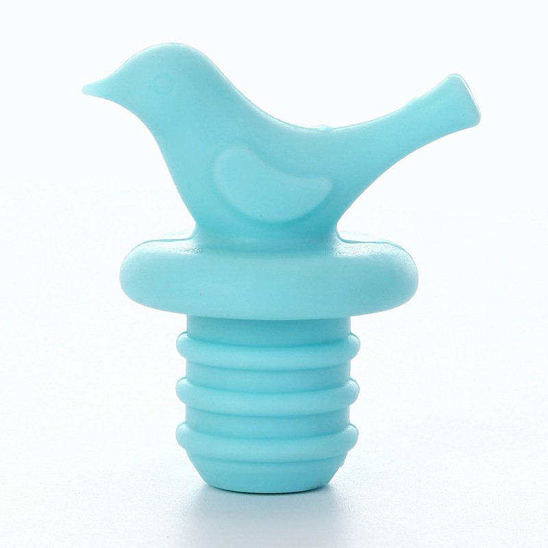 Beverage Stoppers LouisChoice Bird Wine Bottle Stoppers - Set Of 6 Silicone Stoppers Assorted Colors Wine Accessories Set