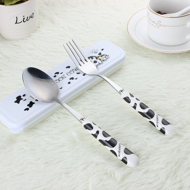 Milch Cow Spoon and Fork Set