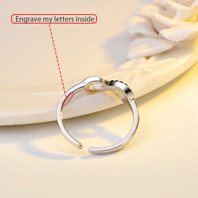 Rhinestone Silver Infinity Ring Personalized Jewelry, Personalized Jewelry Online : Veasoon